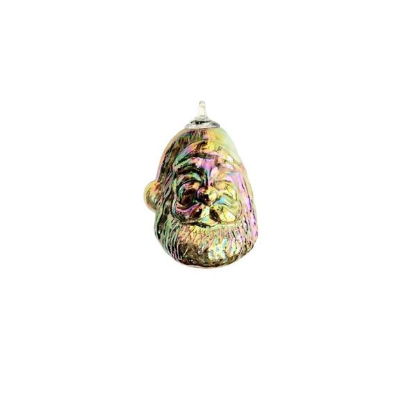 NWT Glass Eye Studio Christmas Ornament Santa Iridescent - Picture 1 of 1